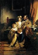 Rudolf von Arthaber with his Children Friedrich von Amerling